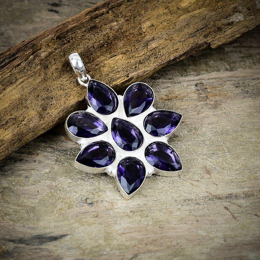 

Amethyst Gemstone Handmade 925 Sterling Silver Jewelry Pendant 1.97 M-90