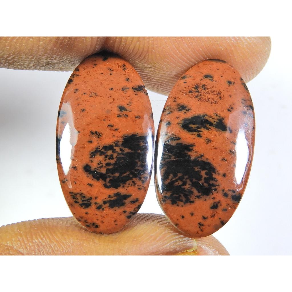 Natural Marconi Jasper Matched Pair Oval Cabochon Loose Gemstone 12X24X03MM SK-304