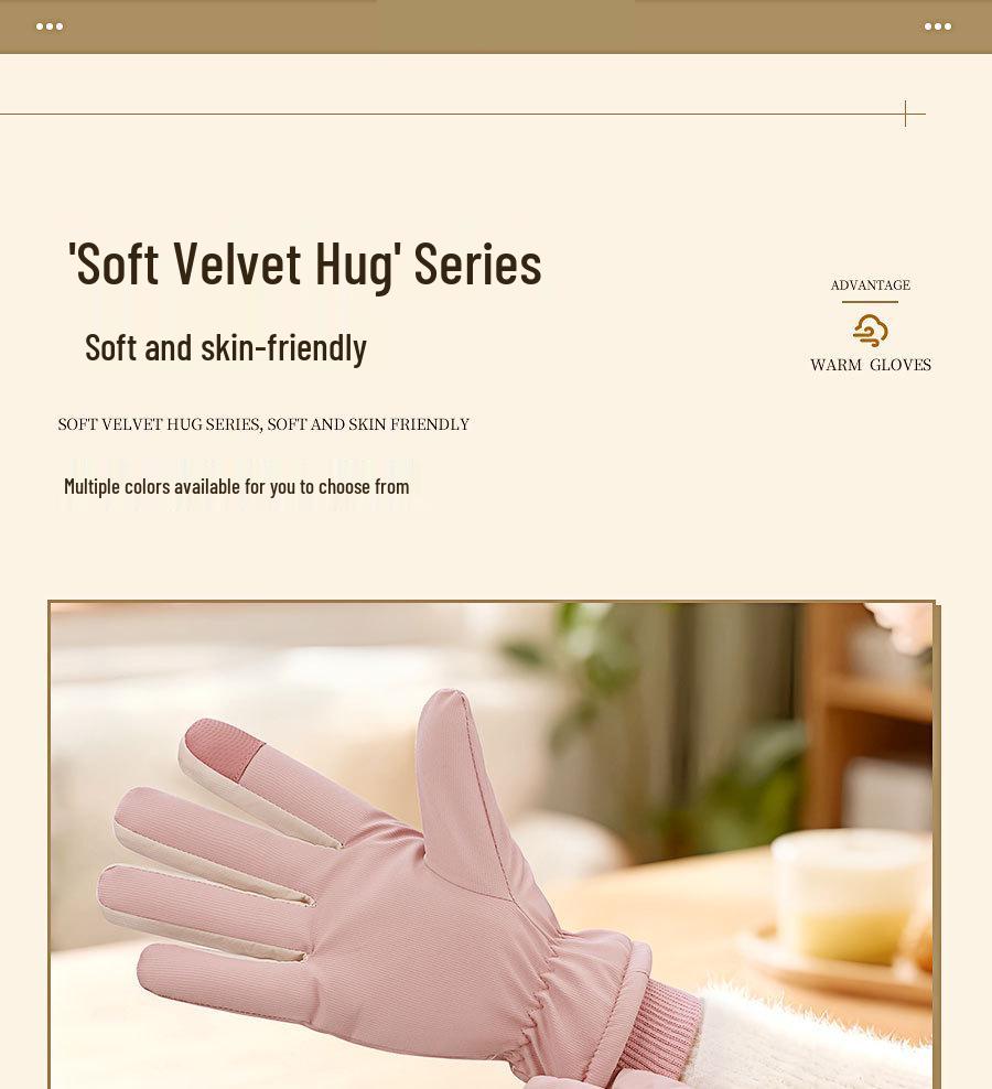 Windproof Touchscreen Non-slip Fleece-lined Winter Cycling Gloves for Electric Motorcycle