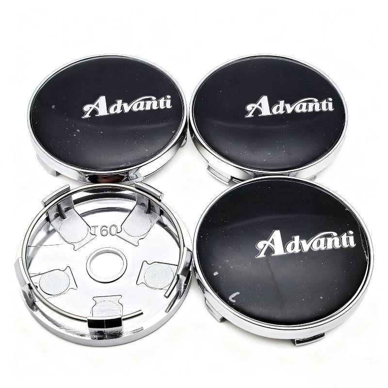 4pcs Advanti Racing Logo Emblem Car Wheel Center Caps O.D 60MM Clips 56MM Wheels Hub Dust Cap Rim Hubcaps Cover Car Accessories