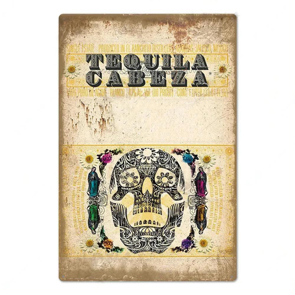 Vintage Tequila Bar Metal Tin Logo Plaque Tin Painting Bar Club Modern Wall Art Home Decoration Board Wall Painting Gift