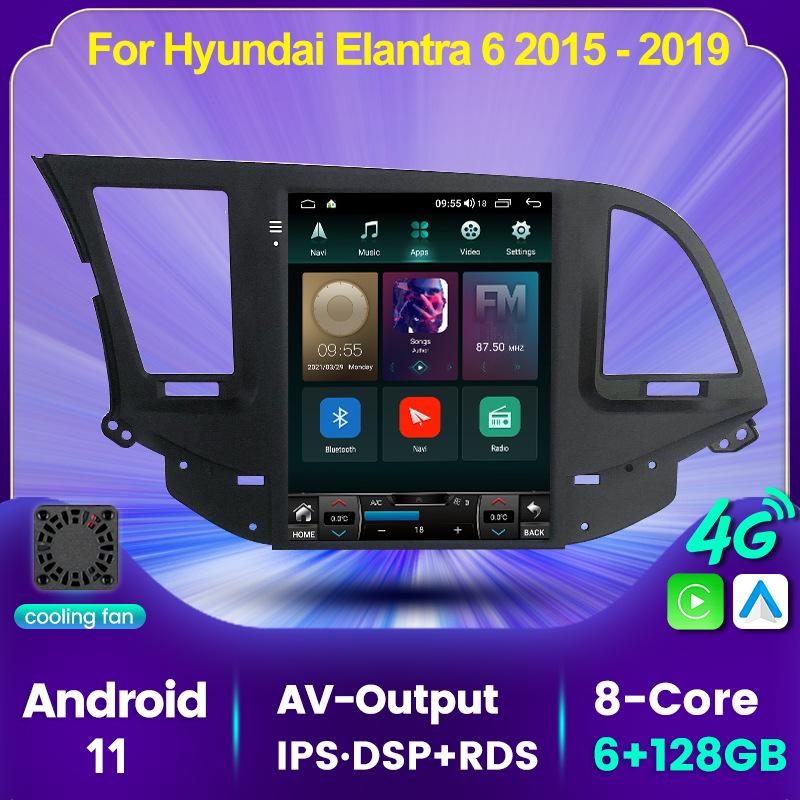 Hyundai Elantra 2015-2019 Vertical Screen Android Navigation System with Reversing Camera.