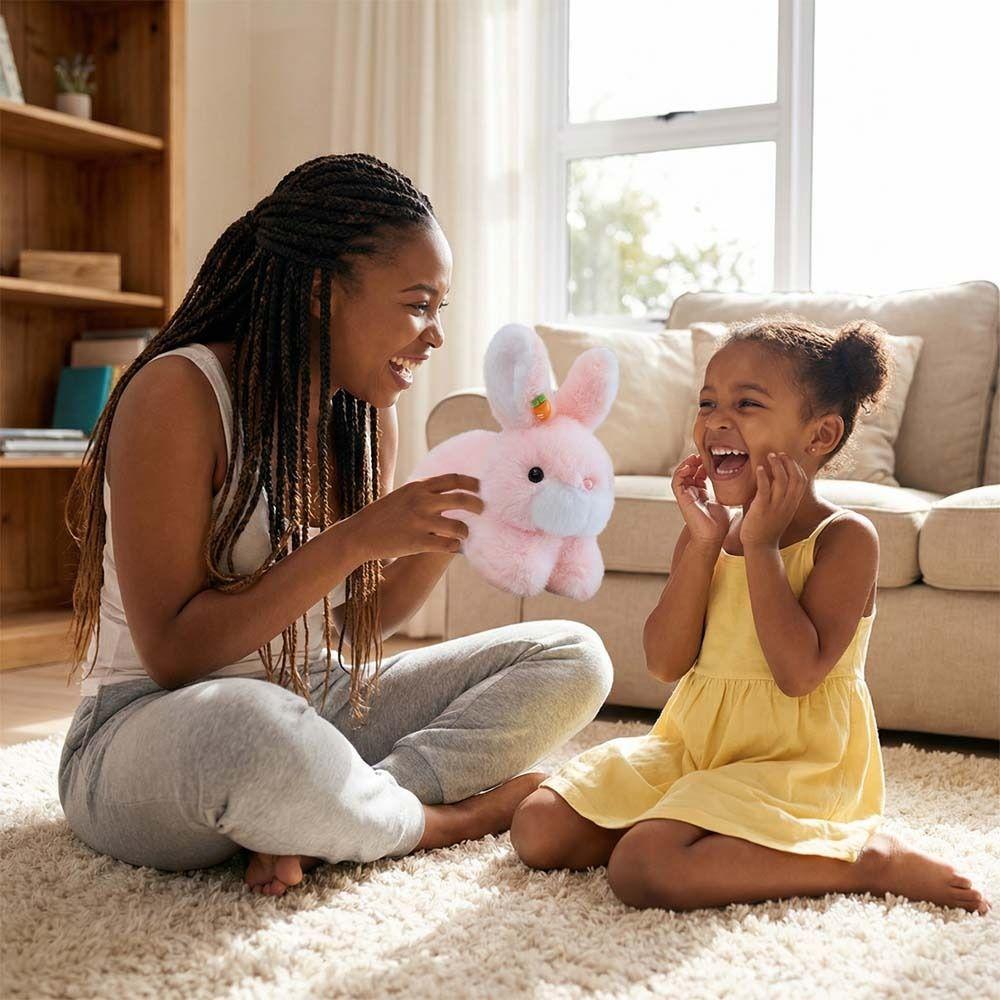 Fluffy Plush Rabbit Pillow Interactive Stuffed Animals Rabbit Toy  Kids Gifts