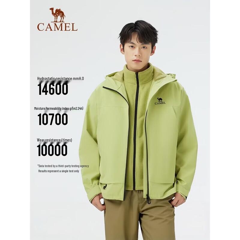 Camel Unisex 3-in-1 Waterproof Jacket with Fleece Liner