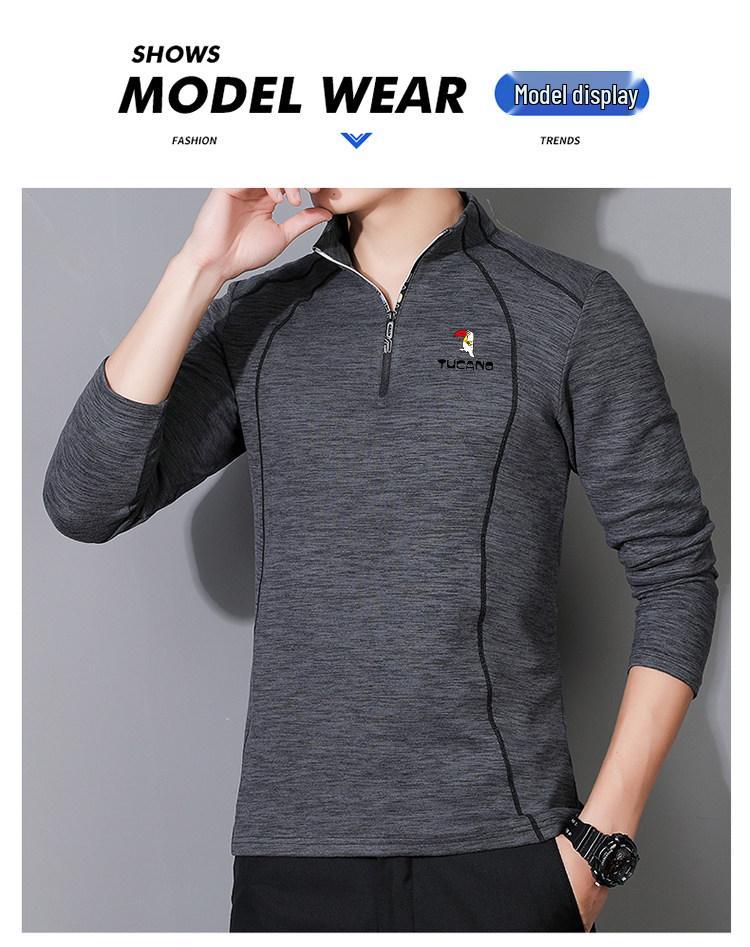 Men's Warm Fleece Pullover Hoodie - Autumn/Winter Outdoor Breathable Velvet Base Layer