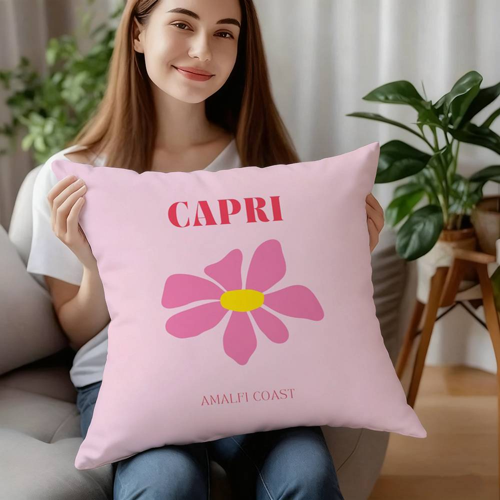 

Summer Travel Series Pillow Case Plush Fabric Soft Pillowcase Double Sided Print Cushion Cover Household Gifts 12x12Inch