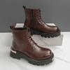 Módní Zimní Pánské Pracovní Boty Černo-hnědé Silná Podrážka Odolné Šněrovací Módní Chelsea Boty Tréninkové Boty Pánské Velikosti 38-46
