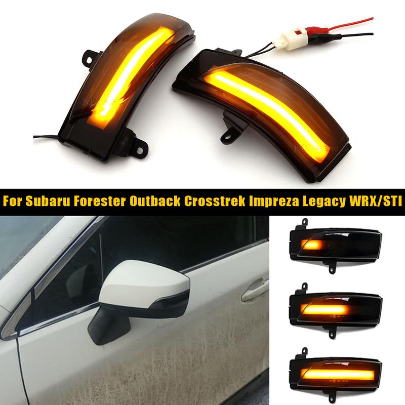LED Dynamic Blinker Rearview Mirror Turn Signal Light Indicator For Subaru Crosstrel Forester Impreza Legacy Outback WRX STI