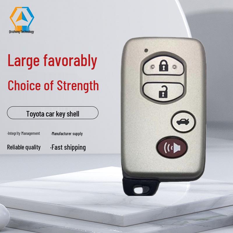 

Серебристый корпус смарт-ключа для автомобиля Toyota с 3+1 кнопками серебряный