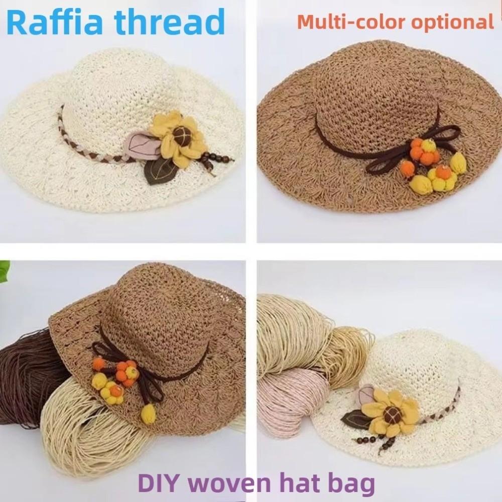 200g Natural Fiber Crochet Yarn 2-ply Yarn Hand Knitting Yarn Raffia Straw Yarn  Handcrafts Material