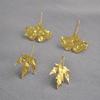 Vintage Gold-Plated Maple and Ginkgo Leaf Earrings for Women