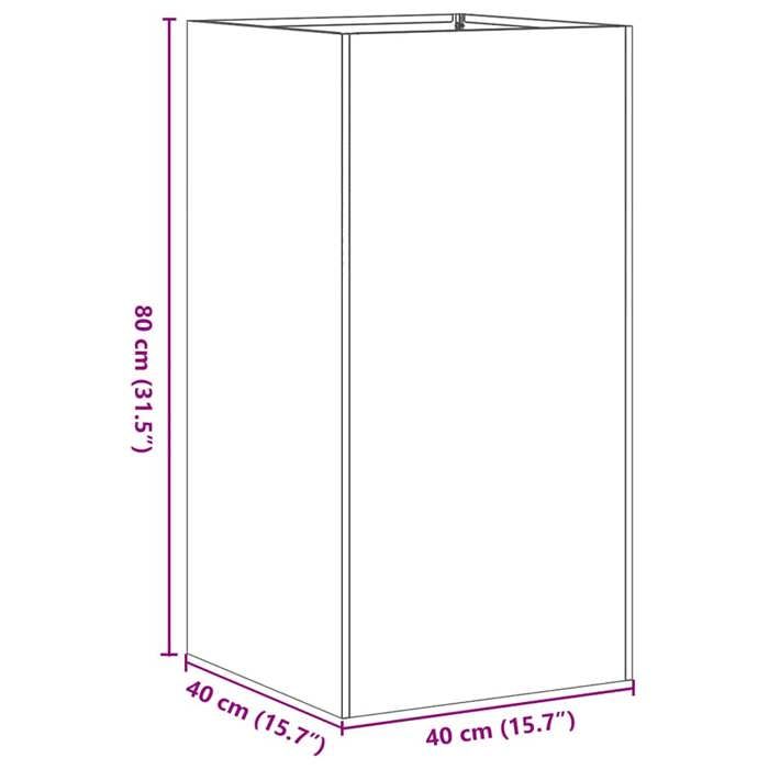 VidaXL Planter White 40x40x80 Cm Cold-rolled Steel, Flower Pot, Plant Stand, Raised Bed, Support of 860704