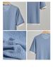 Women's Summer Mulberry Silk Short Sleeve Knit Top - Slimming Loose Pullover with Round Neck