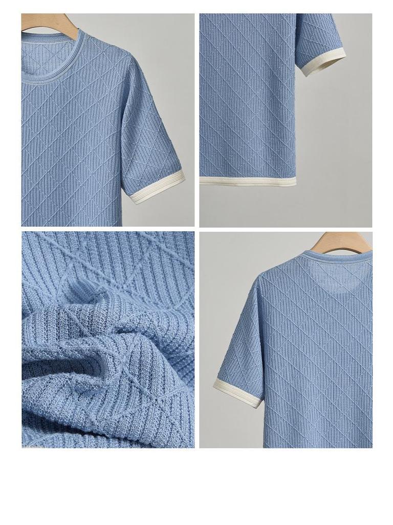 Women's Summer Mulberry Silk Short Sleeve Knit Top - Slimming Loose Pullover with Round Neck