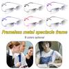 Randlose leichte rechteckige superelastische Metallfassung Unisex flexible optische Brille Lesebrille Brille handgefertigt