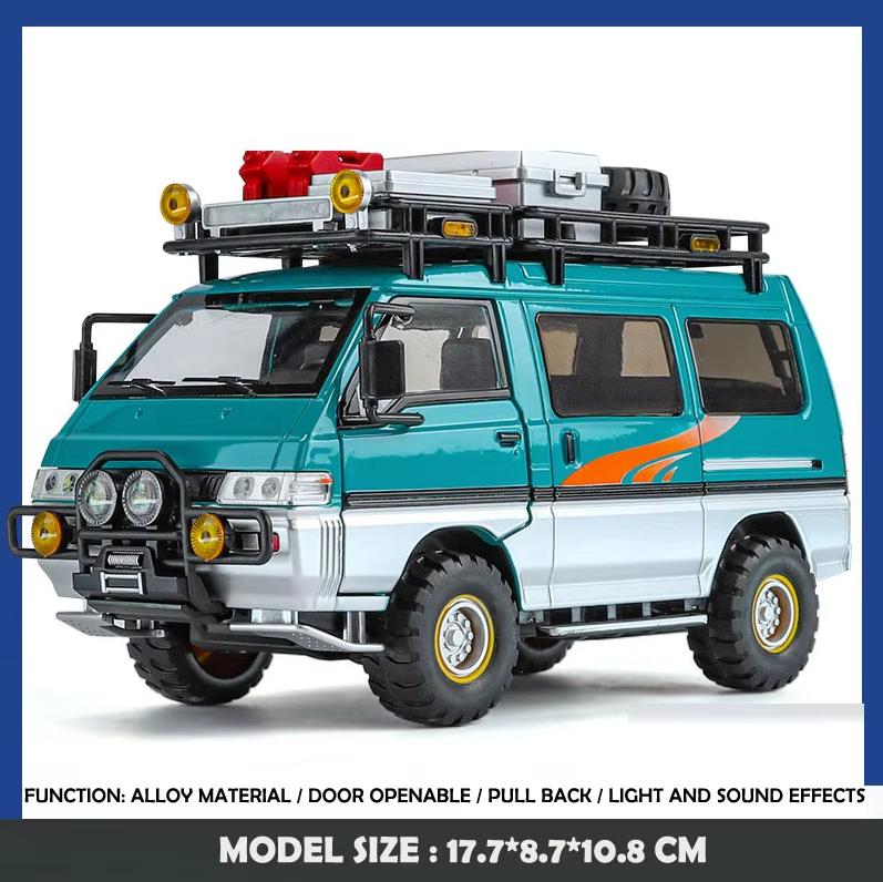 

Simulation 1/24 Mitsubishi Delica Alloy Off-road Vehicle Model Diecast Toy Vehicle Children Boy Birthday Gift Miniature Voiture зелёный