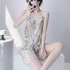 New 1011 Japanese Cotton and Silk Suspender Nightdress Women's Spring Thin Pajamas Loose Long Princess Style Loungewear