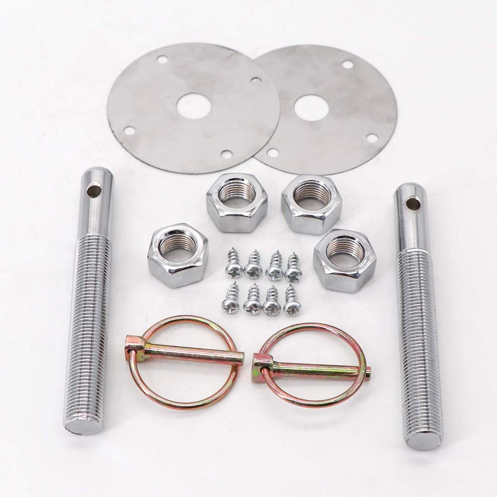KIPA Stainless Hood Pin Set Chrome Hardware For Chevy Ford Mopar Drag Racing Race Durable # 4056