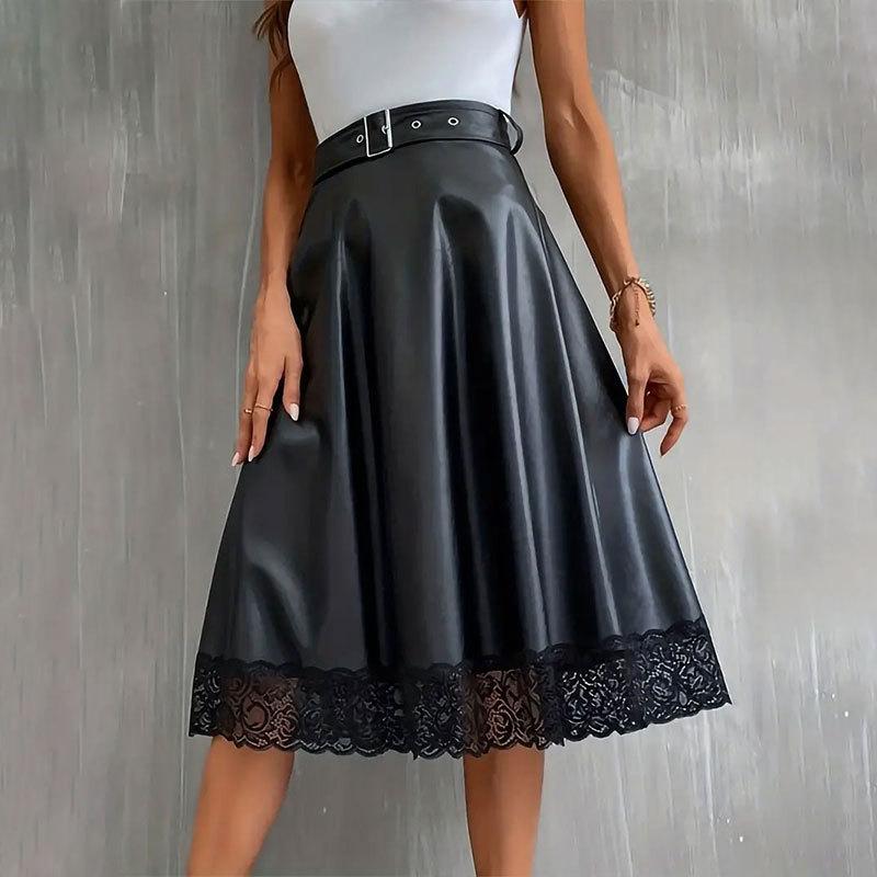 

Женская летняя кружевная повседневная юбка-миди с высокой талией