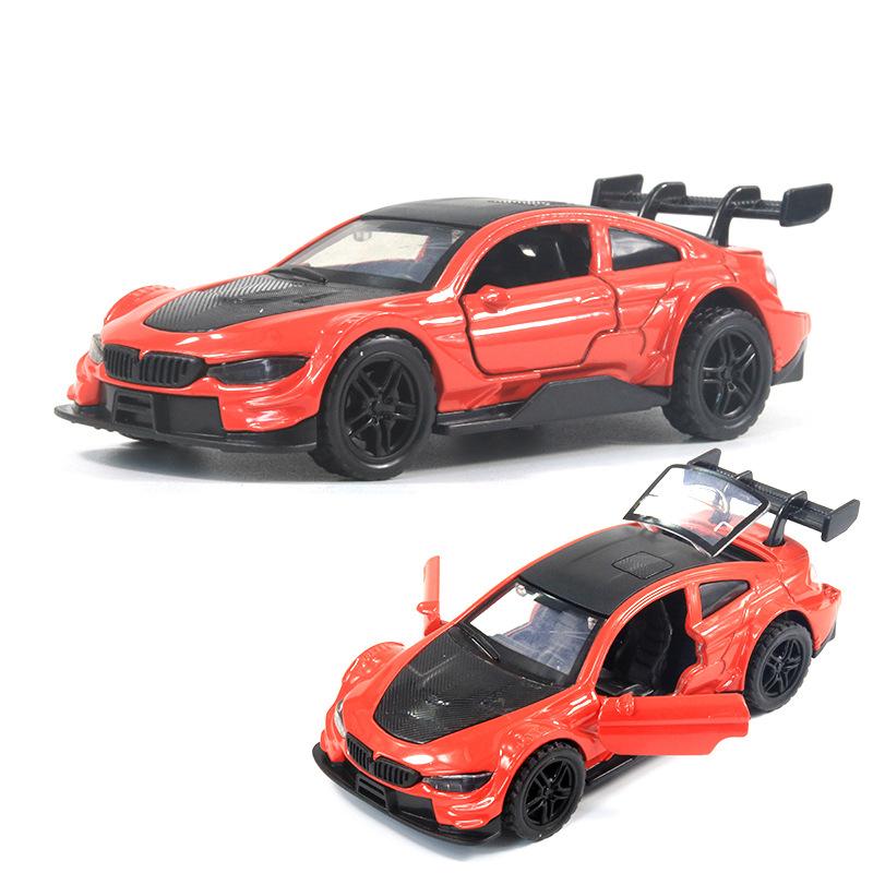 Bag 1:36 Alloy Sports Car Model with Sound and Light Pull Back Door Children's Toys Car Boy Women's Gifts Wholesale