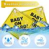 Cobee Baby On Board Car Warning Signs, 2 Pcs 5"X5" Safety Car Sign With Double Suction Cups, Baby In Car Sticker For Car Window Cling Reusable