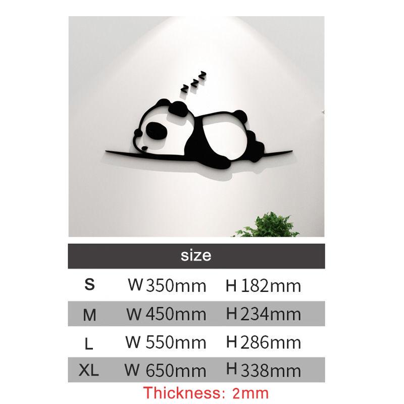 Creative Cute Cartoon Panda 3D Wall Stickers Acrylic Self-adhesive Stickers Bedroom Bedside Wall Decals DIY Wallpaper Wall Decor