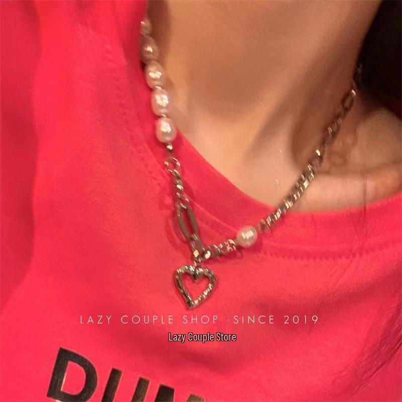 2022 Spicy Girl Pendant: Bow Flower & Heart Clavicle Chain Necklace – Japan & South Korea Niche Style