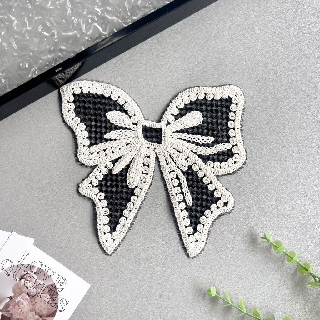 Stylish And Exquisite Organza Sequined Cotton Thread Bow Patch Clothing T-Shirt Top Sweater Decorative Cloth Sticker Accessories