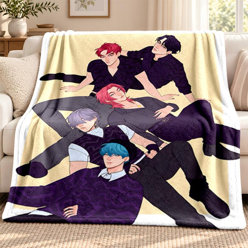 Kpop demon hunters blanket Flannel Blanket Soft Cozy Plush Throw for Sofa Bed Lightweight Home Decoration Outdoor camping