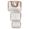 3 Pieces Clear Travel Bags Waterproof Portable Transparent Cosmetic Makeup Bags for Lunch Fitness