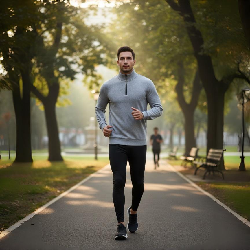 Men's Quarter Zip Pullover Sweater - Solid Color Long Sleeve Casual Top Slim Fit Half Zip Sweatshirt for Autumn & Winter Outwear