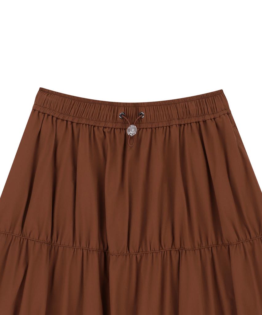 Off Grid Og Woven Stretch Shirred Long Skirt - Brick