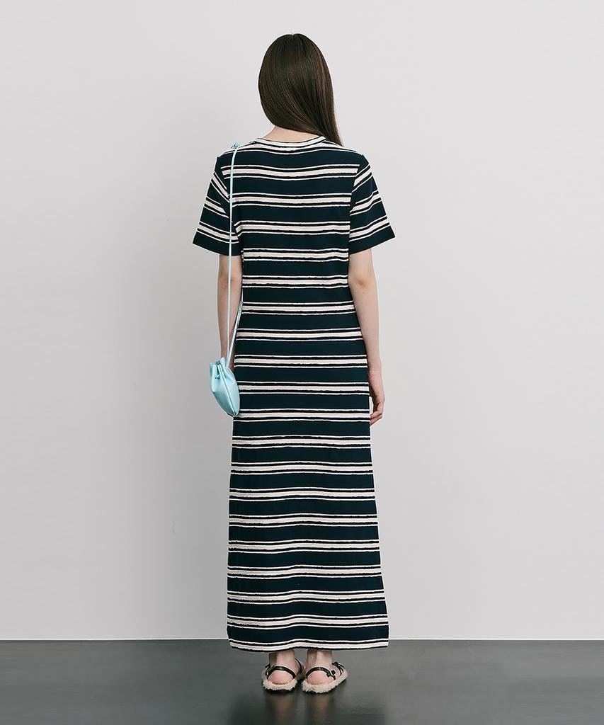 Bundercammer Stripe Jacquard Knit Dress_Navy