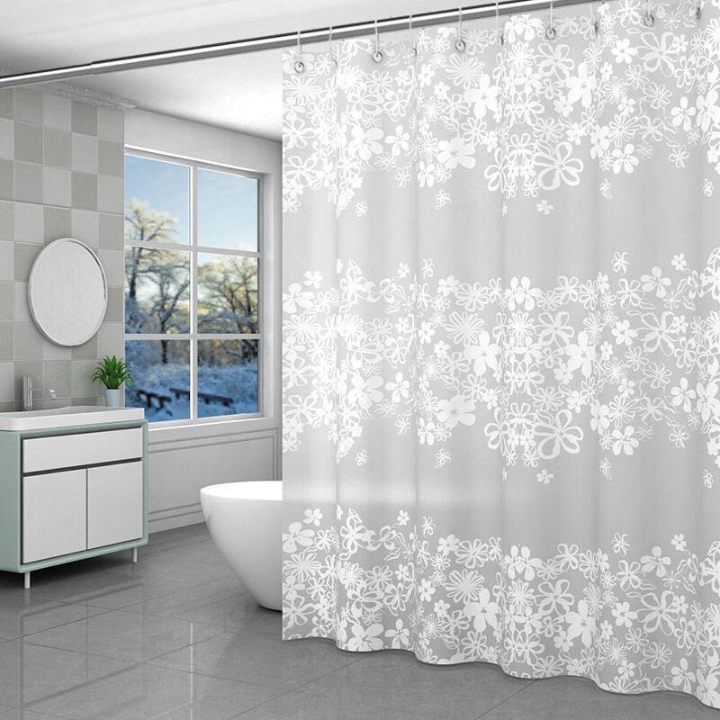 LIEI Waterproof PEVA Shower Curtain Set
