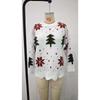 Women's Winter New Snowflake Christmas Tree Print Loose Casual Round Neck Knitted Sweater for Women