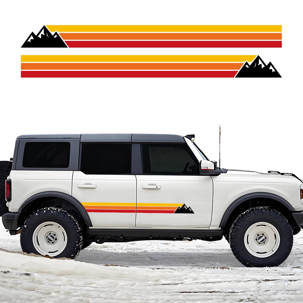 Car Sticker For Ford Bronco Wrapping Vinyl Film Door Side Stickers Kit Waterproof PVC Decals Auto Styling Car Accessories Interior Mirrors 6