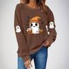 Women's fashionable and casual Halloween print pullover hoodie