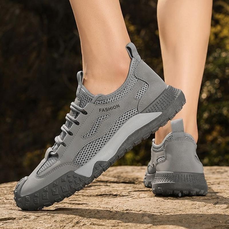 Men's Breathable Versatile Casual Mesh Shoes with Soft Sole and Hollow Round Toe for Outdoor Sports and Casual Wear