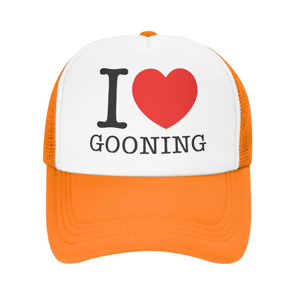 Summer Mesh Sun Hats I Love Gooning Summer Baseball Cap Trendy Trucker Hat Unisex-Teens Print Hiking Fishing Snapback Cap