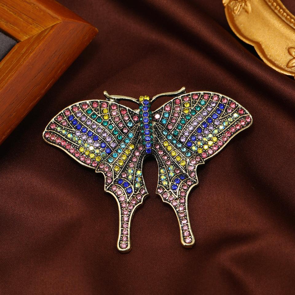 SKEDS Exquisite Women Girls Elegant Butterfly Crystal Brooch Pin Vintage Full Crystal Butterflies Insect Banquet Badges Buckles