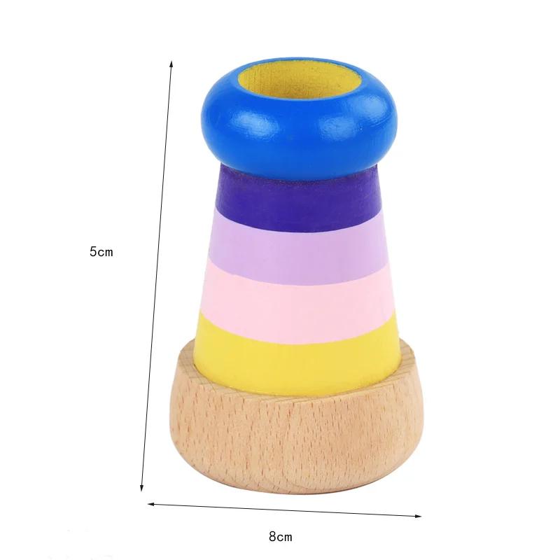 Non-Toxic Wooden Magical Mini Kaleidoscope Toys Bee Eye Effect Polygon Prism Children Learning Early Educational Toy For Kids Puzzle Games