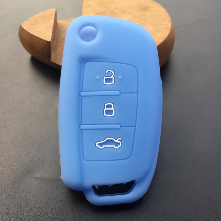 Silicone car key cover case shell For Geely Emgrand 7 EC7 EC715 EC718  EC7-RV EC718-RV 3button key