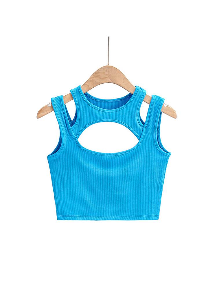 Summer NEW Arrival Women Solid Color Sexy Causal 2 Piece Croped-Tops Tanks For Ladies