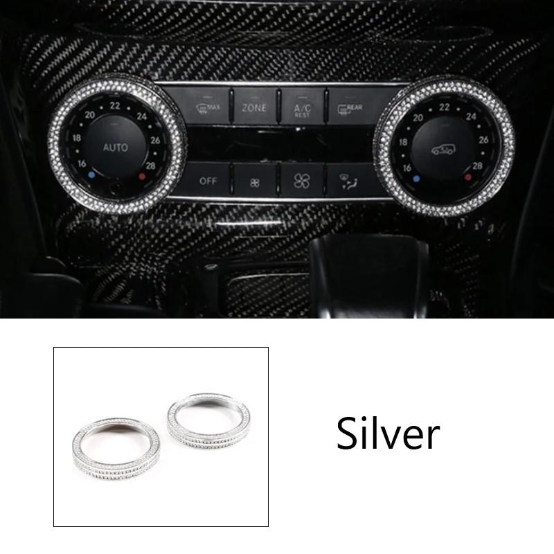 Car Stickers Console AC Air Condition Control Knob Circles Frame Trim For Mercedes Benz C Class W204 GLE GLK ML GL M GLS SL SLK