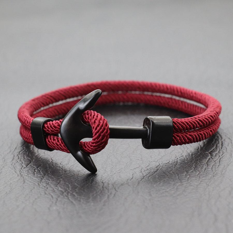 Anchor Bracelet Men Fashion Student Navy Style Simple Student Trendy Men Women Braided Milanese Rope Braclet Couple Braslet