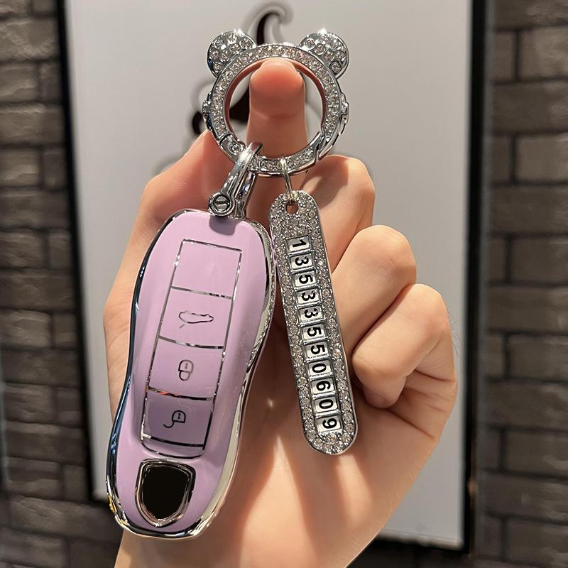 TPU-Autoschlüsselhülle für Porsche Cayenne 958 911 Lepin 996 Macan Boxster Panamera 997 944 924 Panamera 718 971 9YA