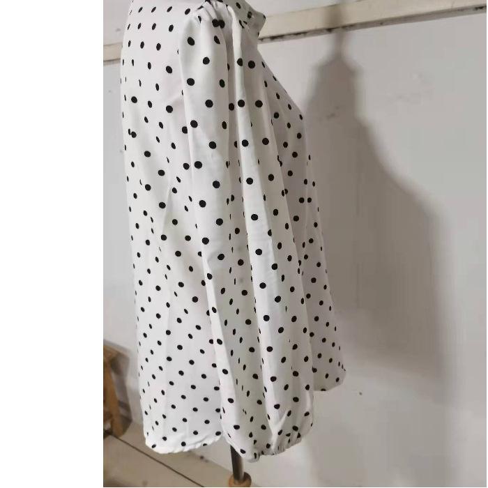 1116 Stile moda europeo e americano colletto a revers pois top ampio manica a lanterna camicia in chiffon camicia a maniche lunghe da donna
