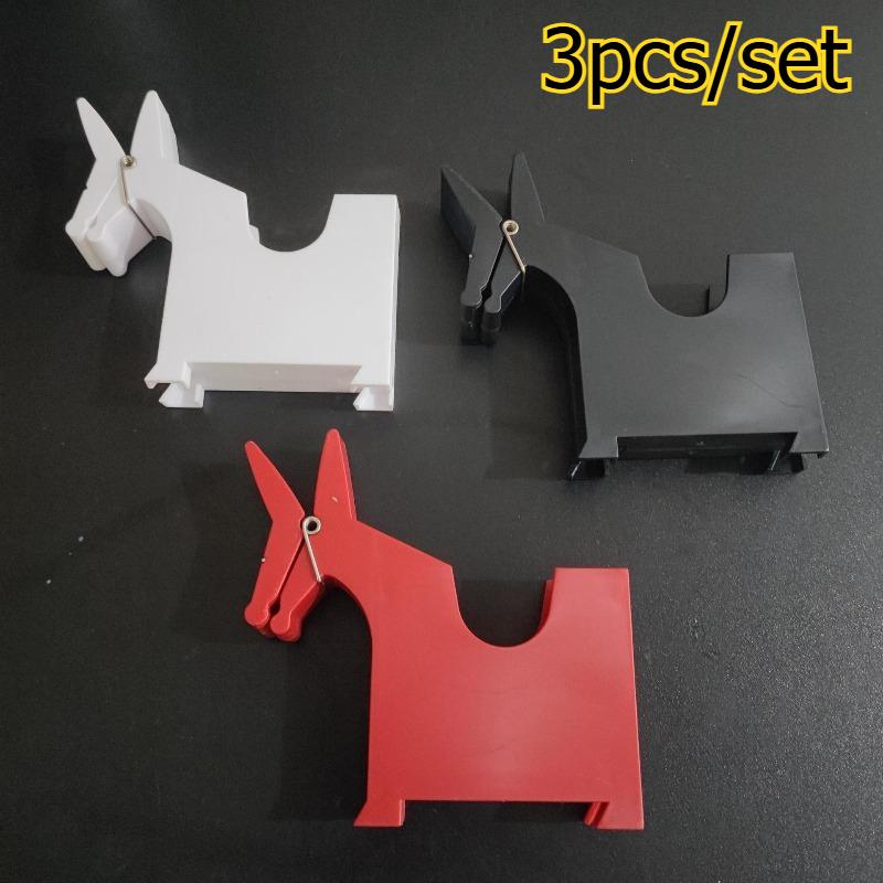 

3pcs/set Home Office Daily Desktop Decor Sticky Note Holder Horse-Shaped Plastic Note Clip Creative Organizer