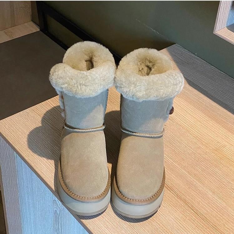 Spot snow boots 2025 new women's winter velvet thickened thick sole heightening warm Northeast cotton boots fashion cotton shoes