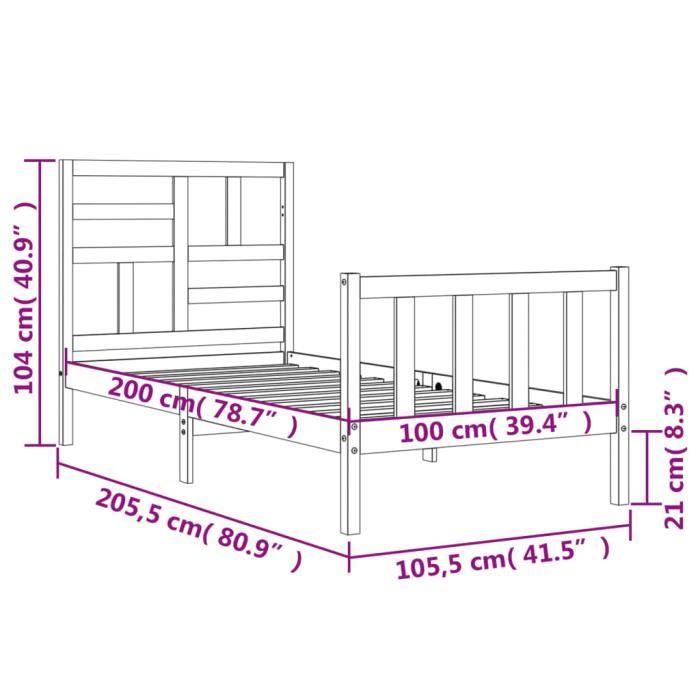 VidaXL Bed Frames and Headboards 100x200 Cm Solid Wood 3193066